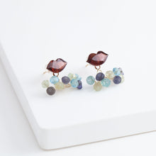 Load image into Gallery viewer, Fairy lip garnet and mixed stone earrings