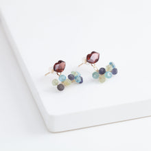 Load image into Gallery viewer, Fairy lip garnet and mixed stone earrings
