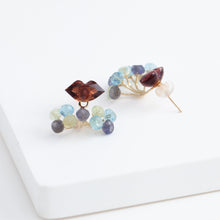 Load image into Gallery viewer, Fairy lip garnet and mixed stone earrings