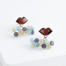 Load image into Gallery viewer, Fairy lip garnet and mixed stone earrings
