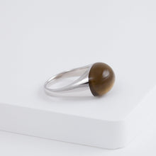 Load image into Gallery viewer, Mini rock round smoky quartz ring - silver