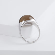 Load image into Gallery viewer, Mini rock round smoky quartz ring - silver