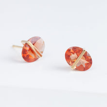 Load image into Gallery viewer, Band oval andesine studs