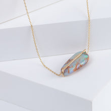 Load image into Gallery viewer, Band one-of-a-kind horizontal opalized wood necklace