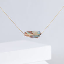 Load image into Gallery viewer, Band one-of-a-kind horizontal opalized wood necklace