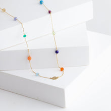 Load image into Gallery viewer, Multicolor stone smiley necklace