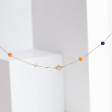 Load image into Gallery viewer, Multicolor stone smiley necklace