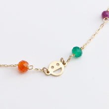Load image into Gallery viewer, Multicolor stone smiley bracelet