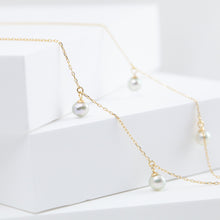 Load image into Gallery viewer, Baby Akoya pearl station necklace