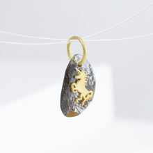 Load image into Gallery viewer, Unicorn black rutilated quartz pendant