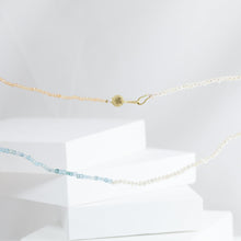 Load image into Gallery viewer, Clover charm pearl, apatite and citrine beads necklace