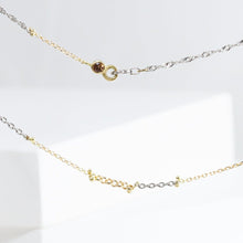 Load image into Gallery viewer, Zero mixed metal chain necklace with sapphire clasp