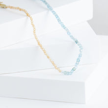 Load image into Gallery viewer, Clover charm pearl, apatite and citrine beads necklace