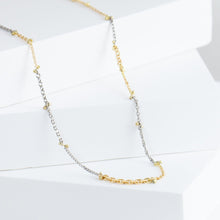 Load image into Gallery viewer, Zero mixed metal chain necklace with sapphire clasp