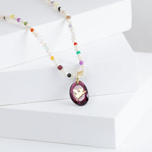 Load image into Gallery viewer, Flying pig garnet pendant