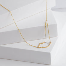 Load image into Gallery viewer, Silver linings traveling cloud diamond necklace