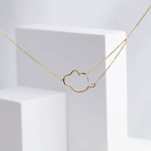 Load image into Gallery viewer, Silver linings traveling cloud diamond necklace