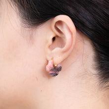 Load image into Gallery viewer, Crest pink opal damask earrings B – limited edition