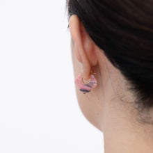 Load image into Gallery viewer, Crest pink opal lily earrings B – limited edition