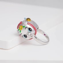 Load image into Gallery viewer, Silver piggy bank ring
