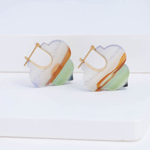 Load image into Gallery viewer, Crest colorful landscape agate Morrocan earrings