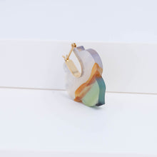 Load image into Gallery viewer, Crest colorful landscape agate Morrocan earrings