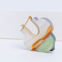 Load image into Gallery viewer, Crest colorful landscape agate Morrocan earrings