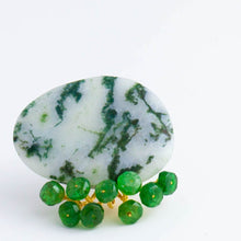 Load image into Gallery viewer, Fairy green jasper and green garnet earrings