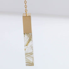 Load image into Gallery viewer, Stick rutilated quartz medium drop earring