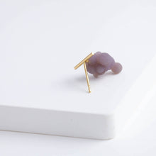 Load image into Gallery viewer, Grape Chalcedony earring