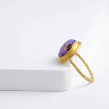 Load image into Gallery viewer, One of a kind opalized wood ring