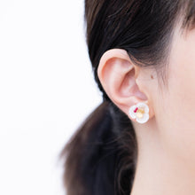 Load image into Gallery viewer, Plum flower ruby butterfly earrings