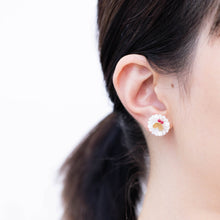 Load image into Gallery viewer, Daisy ruby butterfly earrings