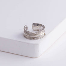 Load image into Gallery viewer, Silver infinity feather ear cuff (small)