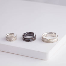 Load image into Gallery viewer, Oxidized silver infinity feather ear cuff (medium)