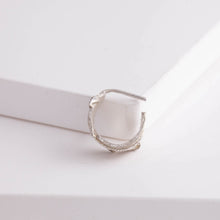 Load image into Gallery viewer, Silver feather hoop earrings