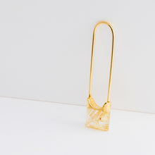 Load image into Gallery viewer, Drop mini square rutilated quartz earring - Kolekto