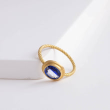 Load image into Gallery viewer, One-of-a-kind bi-color sapphire ring B