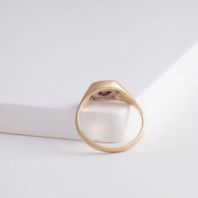 Load image into Gallery viewer, Small happy face signet ring