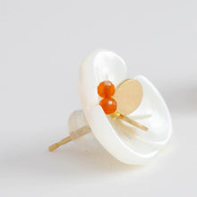 Load image into Gallery viewer, Plum flower carnelian butterfly earrings