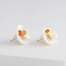 Load image into Gallery viewer, Plum flower carnelian butterfly earrings