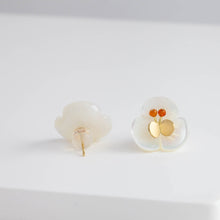 Load image into Gallery viewer, Plum flower carnelian butterfly earrings