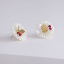 Load image into Gallery viewer, Daisy ruby butterfly earrings