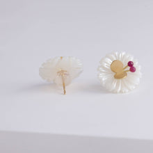 Load image into Gallery viewer, Daisy ruby butterfly earrings