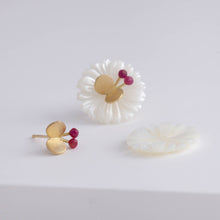 Load image into Gallery viewer, Daisy ruby butterfly earrings