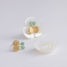 Load image into Gallery viewer, Plum flower emerald butterfly earrings