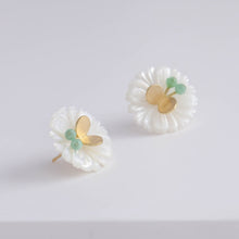 Load image into Gallery viewer, Daisy emerald butterfly earrings