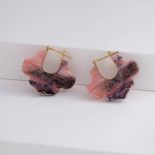 Load image into Gallery viewer, Crest pink opal damask earrings B – limited edition