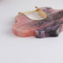 Load image into Gallery viewer, Crest pink opal damask earrings B – limited edition