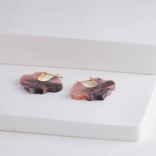 Load image into Gallery viewer, Crest pink opal damask earrings B – limited edition